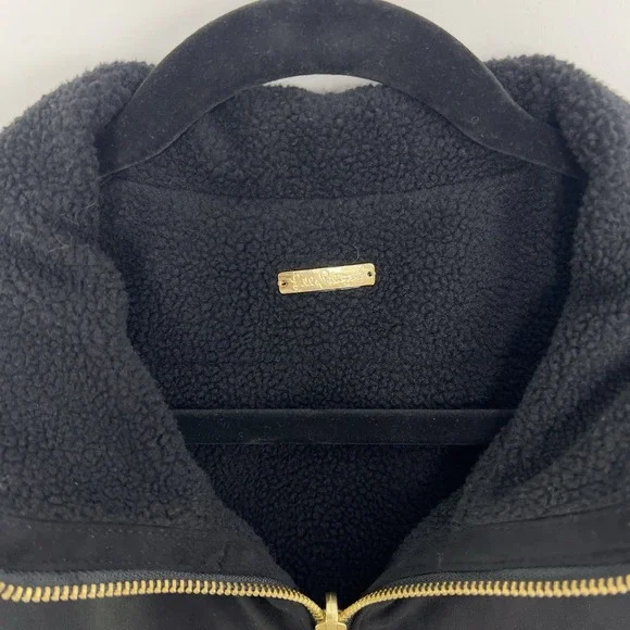 Lilly Pulitzer Brooklee Reversible Sherpa Vest‎ Black Faux Suede Size XL EUC - Picture 5 of 16